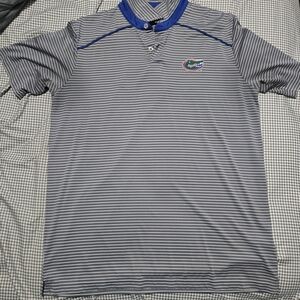 Russell Athletic Blue and Gray Striped Polo